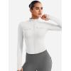 imageYEOREO CoreFlex Womens Workout Jackets Cropped Zip Up Athletic Jackets Arsene Slim Fit Yoga Running Tops with Thumb HolesWhite