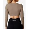 imageYEOREO Kyla Women Crop Top Long Sleeve Padded Sports Low Medium Impact Yoga Shirt Workout White L