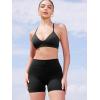 imageYEOREO Sports Bras for Women Strappy Padded Halter Ericie Open Back Light Impact Deep V Neck Yoga Workout Gym TopsBlack