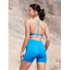 imageYEOREO Sports Bras for Women Strappy Padded Halter Ericie Open Back Light Impact Deep V Neck Yoga Workout Gym TopsBlue