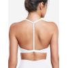 imageYEOREO Sports Bras for Women Strappy Padded Halter Ericie Open Back Light Impact Deep V Neck Yoga Workout Gym TopsWhite