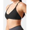 imageYEOREO Workout Sports Bras for Women Padded Strappy Open Back Gym Bra Light Impact Criss Cross Yoga Crop TopBlack