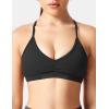 imageYEOREO Workout Sports Bras for Women Padded Strappy Open Back Gym Bra Light Impact Criss Cross Yoga Crop TopBlack