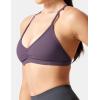imageYEOREO Workout Sports Bras for Women Padded Strappy Open Back Gym Bra Light Impact Criss Cross Yoga Crop TopBlack Berry Purple