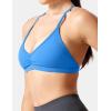 imageYEOREO Workout Sports Bras for Women Padded Strappy Open Back Gym Bra Light Impact Criss Cross Yoga Crop TopBlue