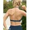 imageYEOREO Workout Sports Bras for Women Padded Strappy Open Back Gym Bra Light Impact Criss Cross Yoga Crop TopBlue Green