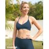imageYEOREO Workout Sports Bras for Women Padded Strappy Open Back Gym Bra Light Impact Criss Cross Yoga Crop TopBlue Green