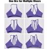 imageYEOREO Workout Sports Bras for Women Padded Strappy Open Back Gym Bra Light Impact Criss Cross Yoga Crop TopBlue Violet