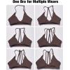 imageYEOREO Workout Sports Bras for Women Padded Strappy Open Back Gym Bra Light Impact Criss Cross Yoga Crop TopCocoa