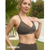 imageYEOREO Workout Sports Bras for Women Padded Strappy Open Back Gym Bra Light Impact Criss Cross Yoga Crop TopCoffee