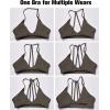 imageYEOREO Workout Sports Bras for Women Padded Strappy Open Back Gym Bra Light Impact Criss Cross Yoga Crop TopCoffee