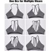 imageYEOREO Workout Sports Bras for Women Padded Strappy Open Back Gym Bra Light Impact Criss Cross Yoga Crop TopDark Grey