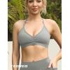 imageYEOREO Workout Sports Bras for Women Padded Strappy Open Back Gym Bra Light Impact Criss Cross Yoga Crop TopGrey