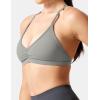 imageYEOREO Workout Sports Bras for Women Padded Strappy Open Back Gym Bra Light Impact Criss Cross Yoga Crop TopGrey