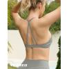 imageYEOREO Workout Sports Bras for Women Padded Strappy Open Back Gym Bra Light Impact Criss Cross Yoga Crop TopGrey