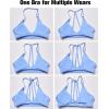imageYEOREO Workout Sports Bras for Women Padded Strappy Open Back Gym Bra Light Impact Criss Cross Yoga Crop TopIce Blue
