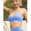 imageYEOREO Workout Sports Bras for Women Padded Strappy Open Back Gym Bra Light Impact Criss Cross Yoga Crop TopIce Blue