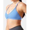 imageYEOREO Workout Sports Bras for Women Padded Strappy Open Back Gym Bra Light Impact Criss Cross Yoga Crop TopIce Blue