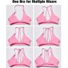 imageYEOREO Workout Sports Bras for Women Padded Strappy Open Back Gym Bra Light Impact Criss Cross Yoga Crop TopLight Pink