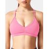 imageYEOREO Workout Sports Bras for Women Padded Strappy Open Back Gym Bra Light Impact Criss Cross Yoga Crop TopLight Pink