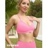 imageYEOREO Workout Sports Bras for Women Padded Strappy Open Back Gym Bra Light Impact Criss Cross Yoga Crop TopLight Pink