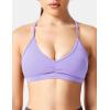 imageYEOREO Workout Sports Bras for Women Padded Strappy Open Back Gym Bra Light Impact Criss Cross Yoga Crop TopLight Purple
