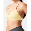 imageYEOREO Workout Sports Bras for Women Padded Strappy Open Back Gym Bra Light Impact Criss Cross Yoga Crop TopMilk Yellow