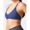 imageYEOREO Workout Sports Bras for Women Padded Strappy Open Back Gym Bra Light Impact Criss Cross Yoga Crop TopNavy