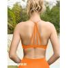 imageYEOREO Workout Sports Bras for Women Padded Strappy Open Back Gym Bra Light Impact Criss Cross Yoga Crop TopOrange