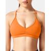 imageYEOREO Workout Sports Bras for Women Padded Strappy Open Back Gym Bra Light Impact Criss Cross Yoga Crop TopOrange