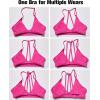 imageYEOREO Workout Sports Bras for Women Padded Strappy Open Back Gym Bra Light Impact Criss Cross Yoga Crop TopPink