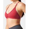 imageYEOREO Workout Sports Bras for Women Padded Strappy Open Back Gym Bra Light Impact Criss Cross Yoga Crop TopRed