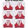 imageYEOREO Workout Sports Bras for Women Padded Strappy Open Back Gym Bra Light Impact Criss Cross Yoga Crop TopRed