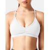 imageYEOREO Workout Sports Bras for Women Padded Strappy Open Back Gym Bra Light Impact Criss Cross Yoga Crop TopWhite