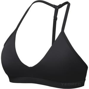 imageYEOREO Sports Bras for Women Strappy Padded Halter Ericie Open Back Light Impact Deep V Neck Yoga Workout Gym TopsBlack