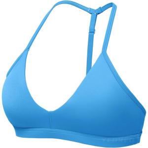imageYEOREO Sports Bras for Women Strappy Padded Halter Ericie Open Back Light Impact Deep V Neck Yoga Workout Gym TopsBlue