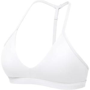imageYEOREO Sports Bras for Women Strappy Padded Halter Ericie Open Back Light Impact Deep V Neck Yoga Workout Gym TopsWhite
