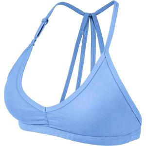 imageYEOREO Workout Sports Bras for Women Padded Strappy Open Back Gym Bra Light Impact Criss Cross Yoga Crop TopIce Blue