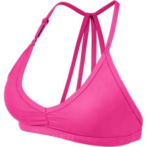 imageYEOREO Workout Sports Bras for Women Padded Strappy Open Back Gym Bra Light Impact Criss Cross Yoga Crop TopPink