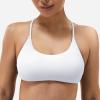 imageYEOREO Pearl Womens Sports Bra Strappy Criss Cross Back Bra Backless Removable Padded Yoga Crop Top01 White