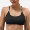 imageYEOREO Pearl Womens Sports Bra Strappy Criss Cross Back Bra Backless Removable Padded Yoga Crop Top1 Black