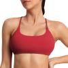 imageYEOREO Pearl Womens Sports Bra Strappy Criss Cross Back Bra Backless Removable Padded Yoga Crop Top1 Chili Red