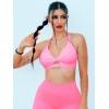imageYEOREO Sports Bras for Women Open Back Workout Gym Bra Padded Medium Impact Yoga Tops with Ajustable Back StrapsCandy Pink