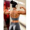 imageYEOREO Sports Bras for Women Open Back Workout Gym Bra Padded Medium Impact Yoga Tops with Ajustable Back StrapsDark Gray