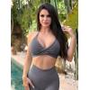 imageYEOREO Sports Bras for Women Open Back Workout Gym Bra Padded Medium Impact Yoga Tops with Ajustable Back StrapsDark Gray