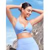 imageYEOREO Sports Bras for Women Open Back Workout Gym Bra Padded Medium Impact Yoga Tops with Ajustable Back StrapsIce Blue