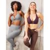 imageYEOREO Sports Bras for Women Open Back Workout Gym Bra Padded Medium Impact Yoga Tops with Ajustable Back StrapsLight Grey