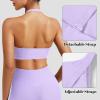 imageYEOREO Sports Bras for Women Open Back Workout Gym Bra Padded Medium Impact Yoga Tops with Ajustable Back StrapsLight Purple