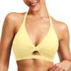 imageYEOREO Sports Bras for Women Open Back Workout Gym Bra Padded Medium Impact Yoga Tops with Ajustable Back StrapsMilk Yellow