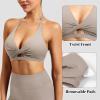 imageYEOREO Sports Bras for Women Open Back Workout Gym Bra Padded Medium Impact Yoga Tops with Ajustable Back StrapsMinky